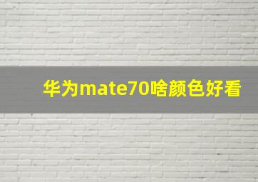 华为mate70啥颜色好看