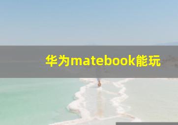 华为matebook能玩