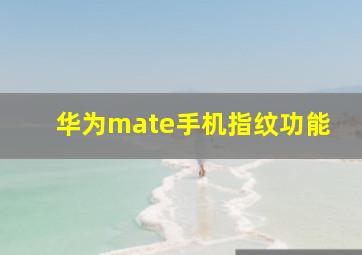 华为mate手机指纹功能