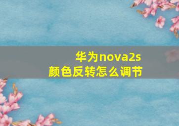 华为nova2s颜色反转怎么调节