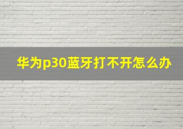 华为p30蓝牙打不开怎么办