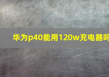 华为p40能用120w充电器吗