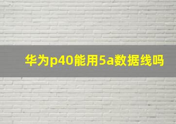 华为p40能用5a数据线吗