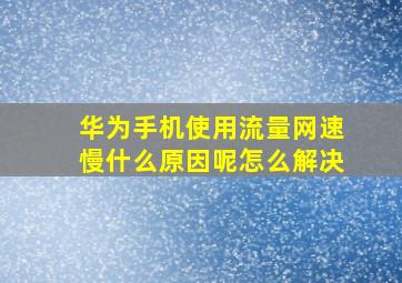 华为手机使用流量网速慢什么原因呢怎么解决