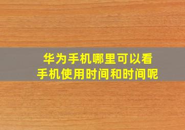 华为手机哪里可以看手机使用时间和时间呢