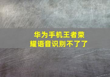 华为手机王者荣耀语音识别不了了