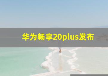 华为畅享20plus发布