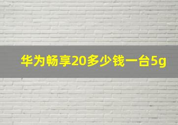 华为畅享20多少钱一台5g