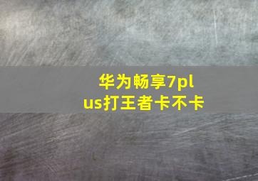 华为畅享7plus打王者卡不卡