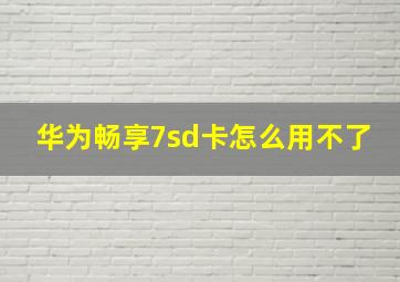 华为畅享7sd卡怎么用不了