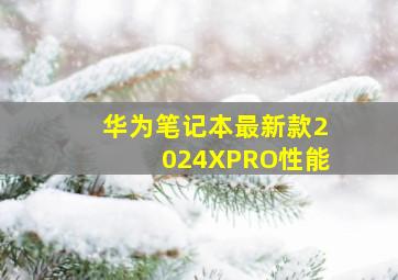 华为笔记本最新款2024XPRO性能