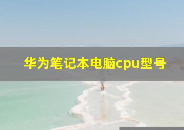 华为笔记本电脑cpu型号