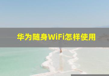 华为随身WiFi怎样使用