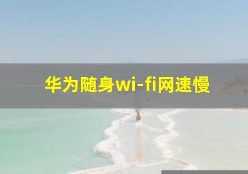 华为随身wi-fi网速慢