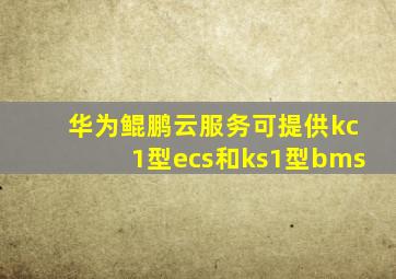 华为鲲鹏云服务可提供kc1型ecs和ks1型bms