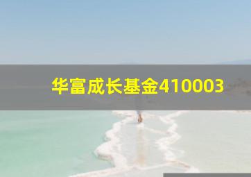 华富成长基金410003