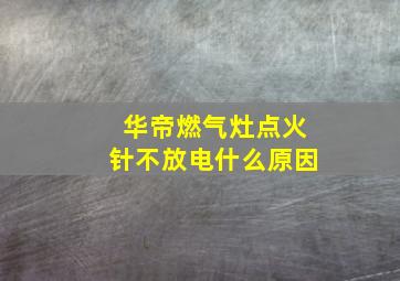 华帝燃气灶点火针不放电什么原因