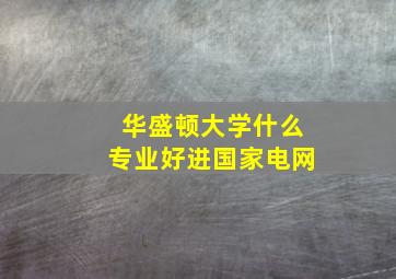 华盛顿大学什么专业好进国家电网