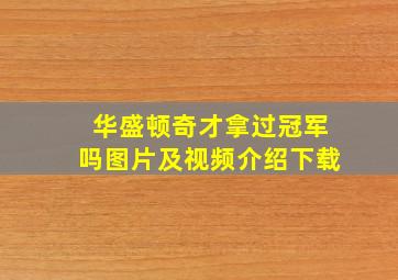 华盛顿奇才拿过冠军吗图片及视频介绍下载