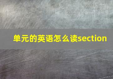 单元的英语怎么读section