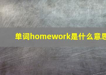 单词homework是什么意思