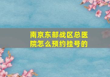 南京东部战区总医院怎么预约挂号的