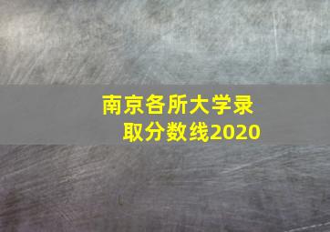 南京各所大学录取分数线2020