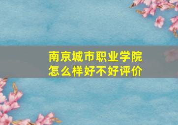 南京城市职业学院怎么样好不好评价