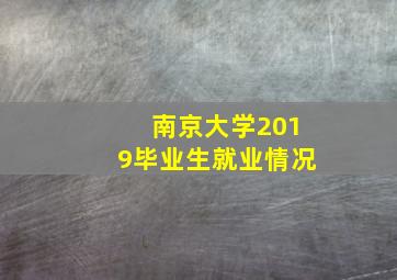 南京大学2019毕业生就业情况