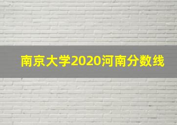 南京大学2020河南分数线