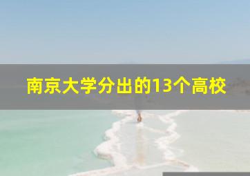 南京大学分出的13个高校