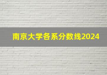 南京大学各系分数线2024