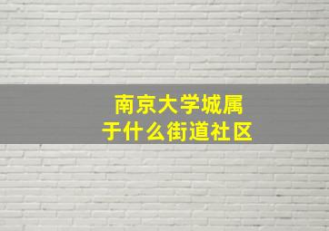 南京大学城属于什么街道社区