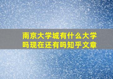 南京大学城有什么大学吗现在还有吗知乎文章