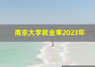 南京大学就业率2023年