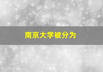 南京大学被分为