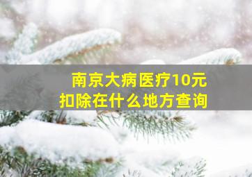 南京大病医疗10元扣除在什么地方查询