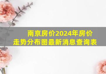 南京房价2024年房价走势分布图最新消息查询表