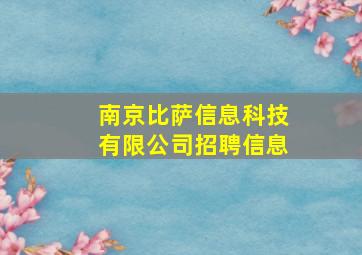 南京比萨信息科技有限公司招聘信息