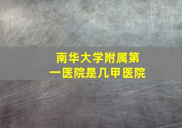 南华大学附属第一医院是几甲医院