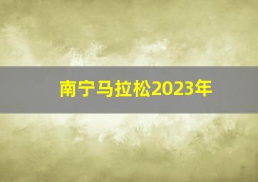 南宁马拉松2023年