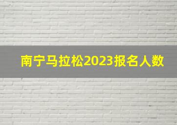 南宁马拉松2023报名人数