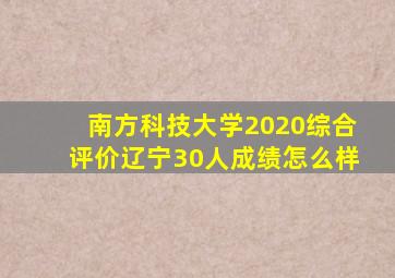 南方科技大学2020综合评价辽宁30人成绩怎么样