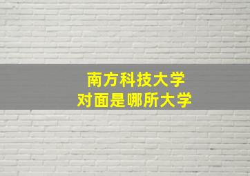 南方科技大学对面是哪所大学