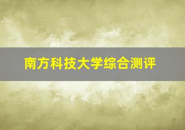 南方科技大学综合测评