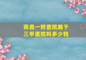 南昌一附医院属于三甲医院吗多少钱