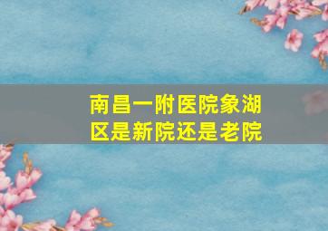 南昌一附医院象湖区是新院还是老院