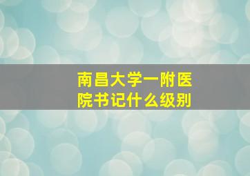 南昌大学一附医院书记什么级别