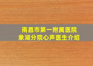 南昌市第一附属医院象湖分院心声医生介绍