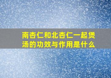 南杏仁和北杏仁一起煲汤的功效与作用是什么